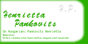 henrietta pankovits business card